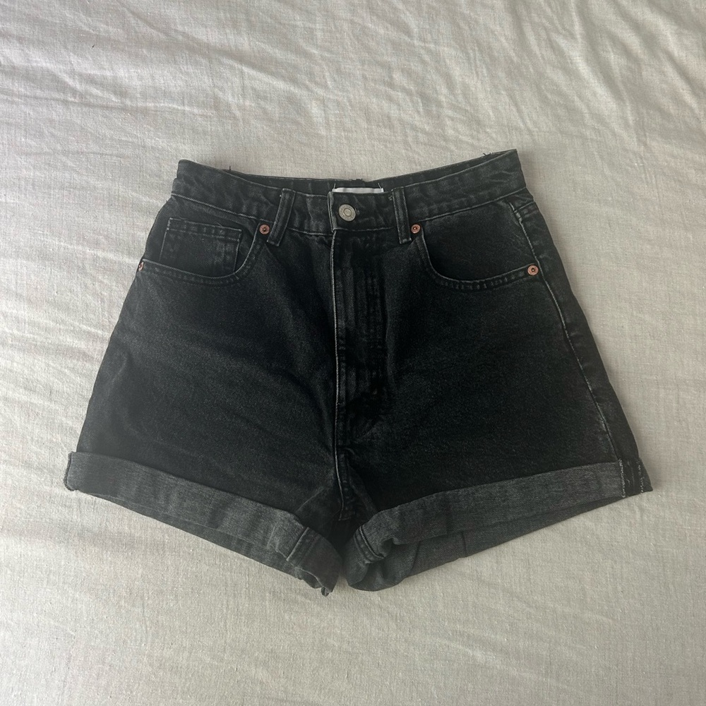 Black High Rise Zara Denim Shorts